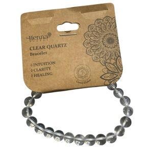 Clear Quartz Beaded Bracelet 8mm Natural Crystal Healing Stretch Bracelet